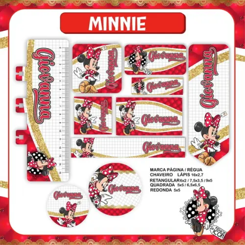 Arquivo Digital Combo Escolar 2023 Minnie Vermelha