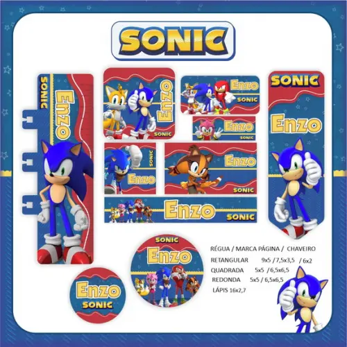 Arquivo Digital Combo Escolar 2023 Sonic