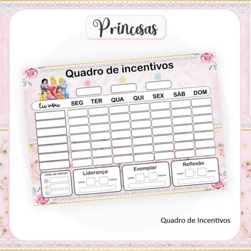 Arquivo Digital Combo Escolar 2023 Princesas