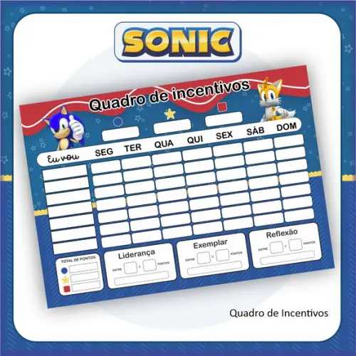 Arquivo Digital Combo Escolar 2023 Sonic