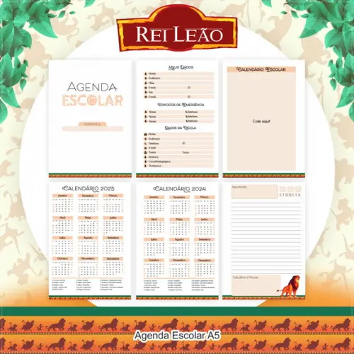 Arquivo Digital Combo Escolar 2024 Rei Leão