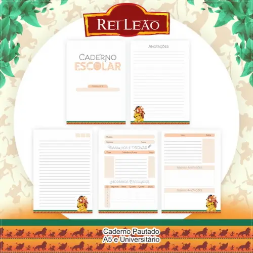 Arquivo Digital Combo Escolar 2024 Rei Leão