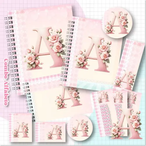 Arquivo Digital Combo Escolar Alfabeto Floral