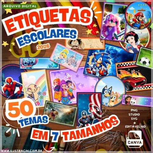 Arquivo Digital Combo Etiqueta Escolar