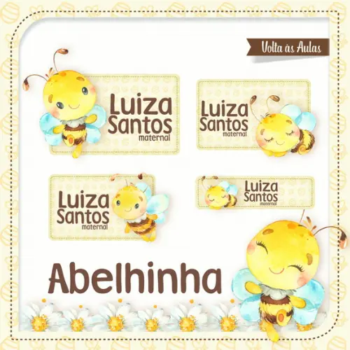 Arquivo Digital Etiqueta Escolar Abelhinha