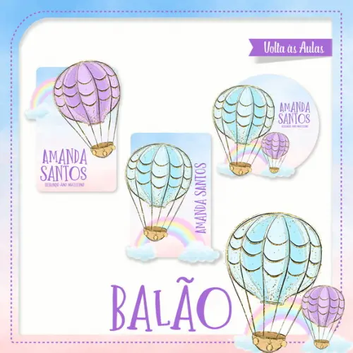 Arquivo Digital Etiqueta Escolar Balão