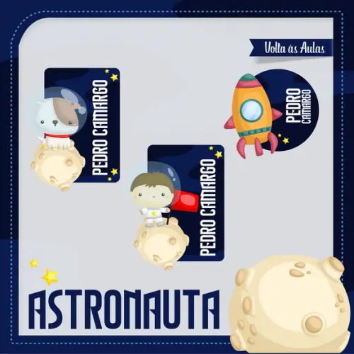Arquivo Digital Etiqueta Escolar Astronauta