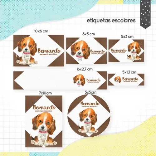 Arquivo Digital Etiqueta Escolar Cachorro