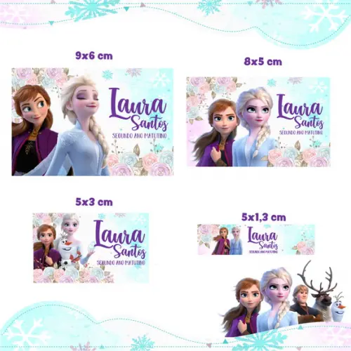 Arquivo Digital Etiqueta Escolar Frozen