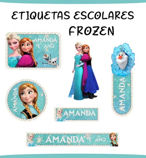 Arquivo Digital Etiqueta Escolar Frozen