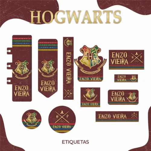 Arquivo Digital Etiqueta Escolar Hogwarts