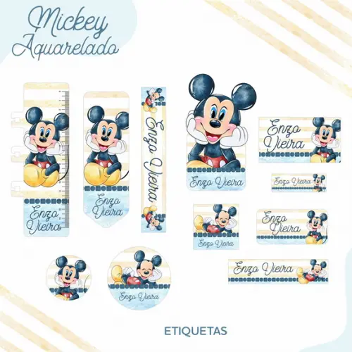 Arquivo Digital Etiqueta Escolar Mickey