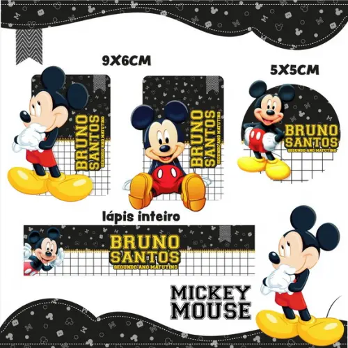 Arquivo Digital Etiqueta Escolar Mickey