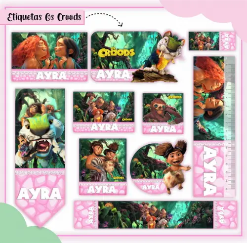 Arquivo Digital Etiqueta Escolar Os Croods