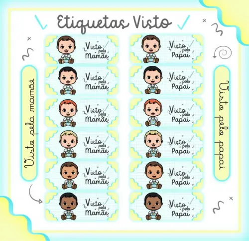 Arquivo Digital Etiqueta Visto Mamãe e Papai