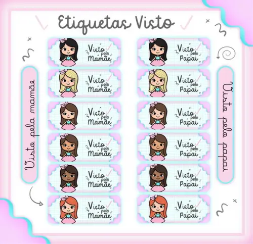 Arquivo Digital Etiqueta Visto Mamãe e Papai