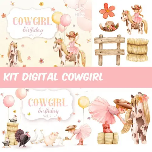 Arquivo Digital Kit CowGirl Vol. 1 e 2