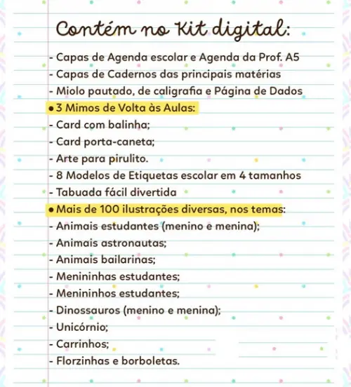 Arquivo Digital Kit Volta as Aulas
