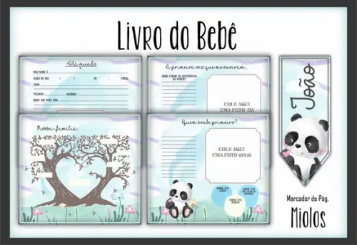 ARQUIVO DIGITAL LIVRO BEBÊ PANDA AQUA