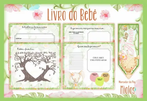 ARQUIVO DIGITAL LIVRO BEBÊ SAFARI MENINA