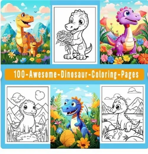 Arquivo Digital Livro Colorir Dinossauro