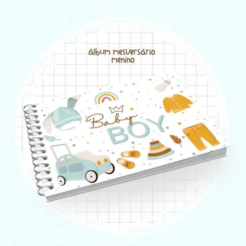 ARQUIVO DIGITAL LIVRO MESVERSÁRIO BEBE MENINO