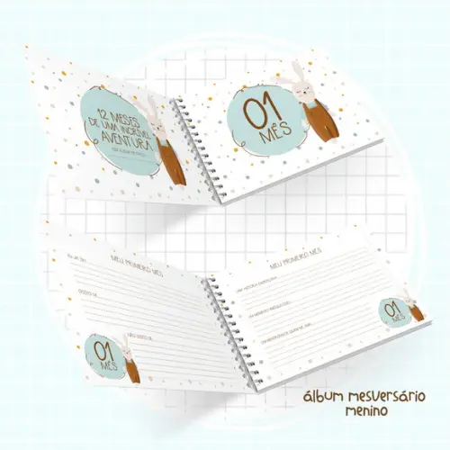 ARQUIVO DIGITAL LIVRO MESVERSÁRIO BEBE MENINO