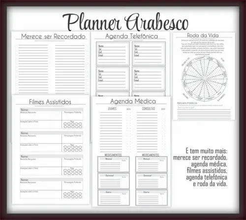 Arquivo Digital Planner Arabesco 2021