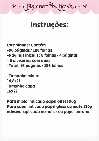 Arquivo Digital Planner Noiva 2024