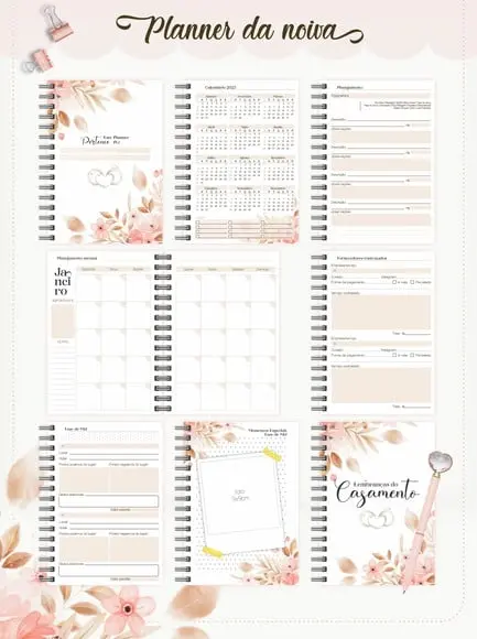 Arquivo Digital Planner Noiva 2024