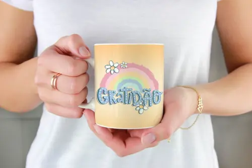 Arquivo Digital Sublimação Caneca Deus - Gratidão