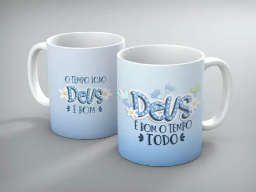 Arquivo Digital Sublimação Caneca Deus - Gratidão