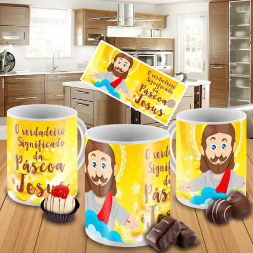 Arquivo Digital Sublimação Combo Caneca Páscoa