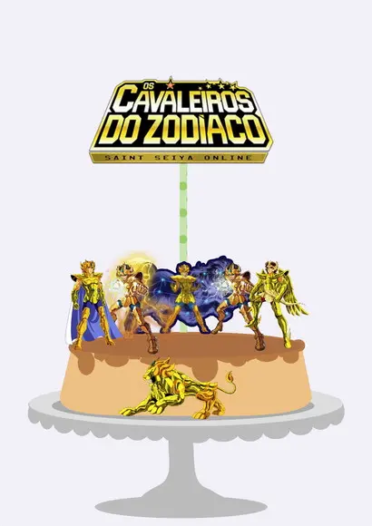 Arquivo Digital Topo de Bolo Cavaleiros do Zodíaco