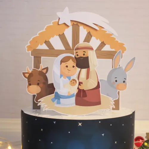 Arquivo Digital Topo de Bolo Natal Presepio