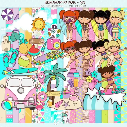 Kit Digital Praia Girl