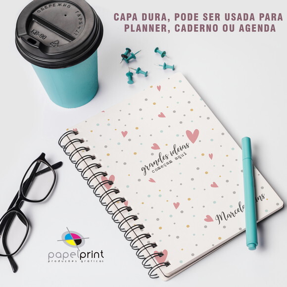 Planner Capa Dura Diário com Diversas Opções de Capa