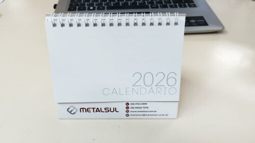Calendário de Mesa 100 c/ Base Empastada Personalizada 2026