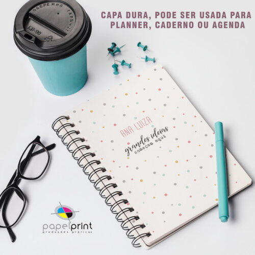 Planner Capa Dura Diário com Diversas Opções de Capa