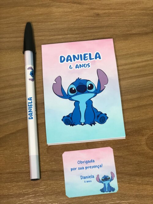 Bloquinhos Personalizados Stitch + Caneta ou Lápis