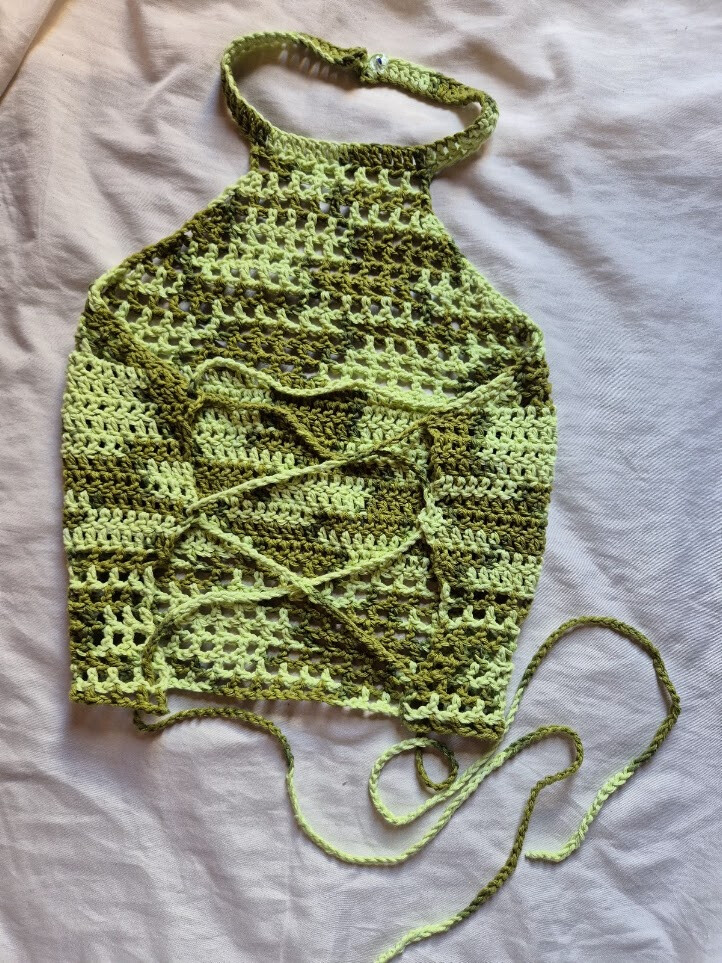 Top - Cropped de Crochê Artesanal