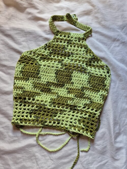 Top - Cropped de Crochê Artesanal
