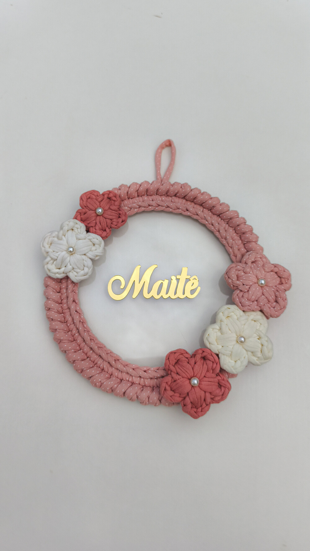Porta Maternidade Floral em Crochê Personalizado