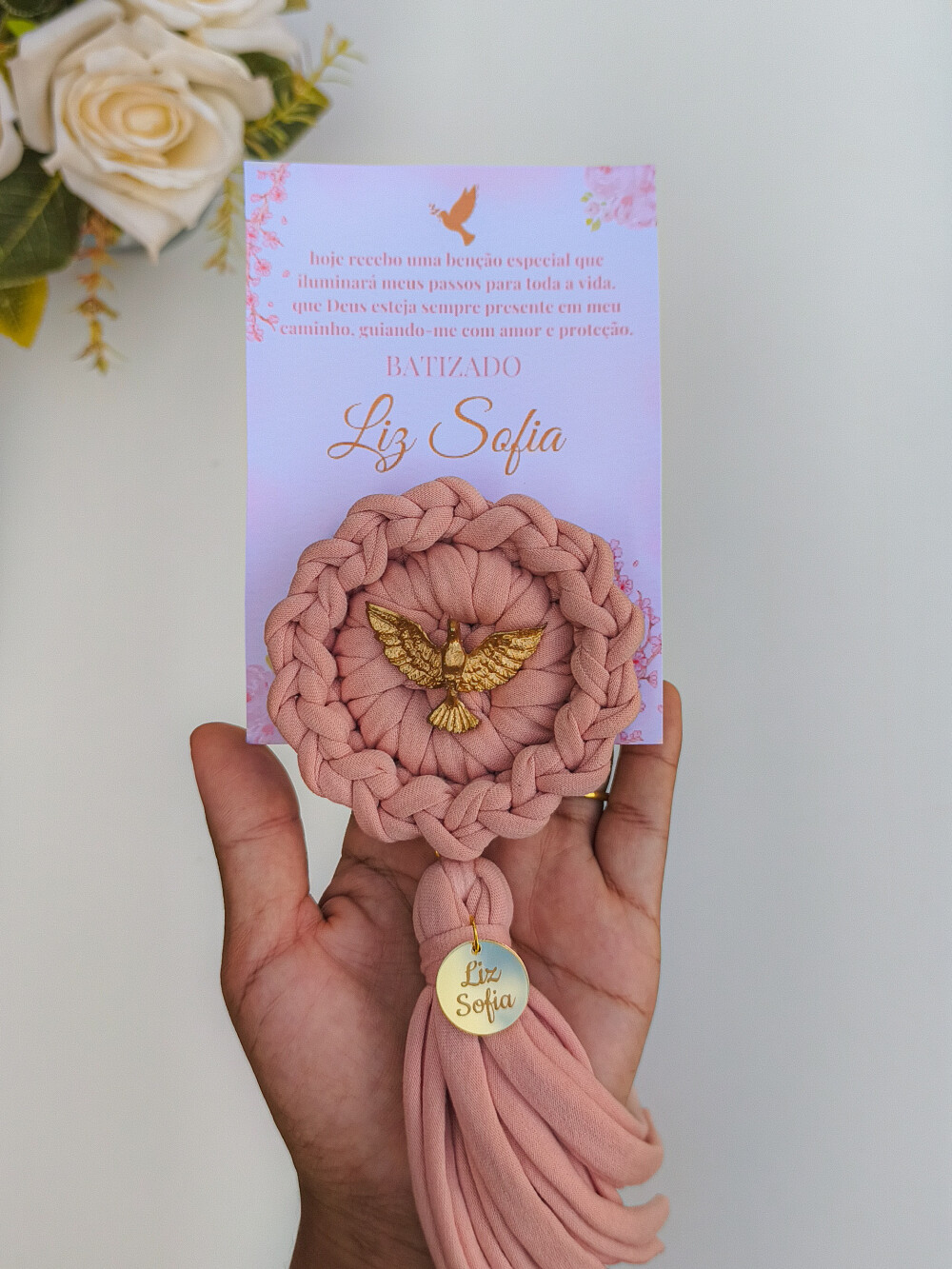 Mandala de Batizado Personalizada em Crochê