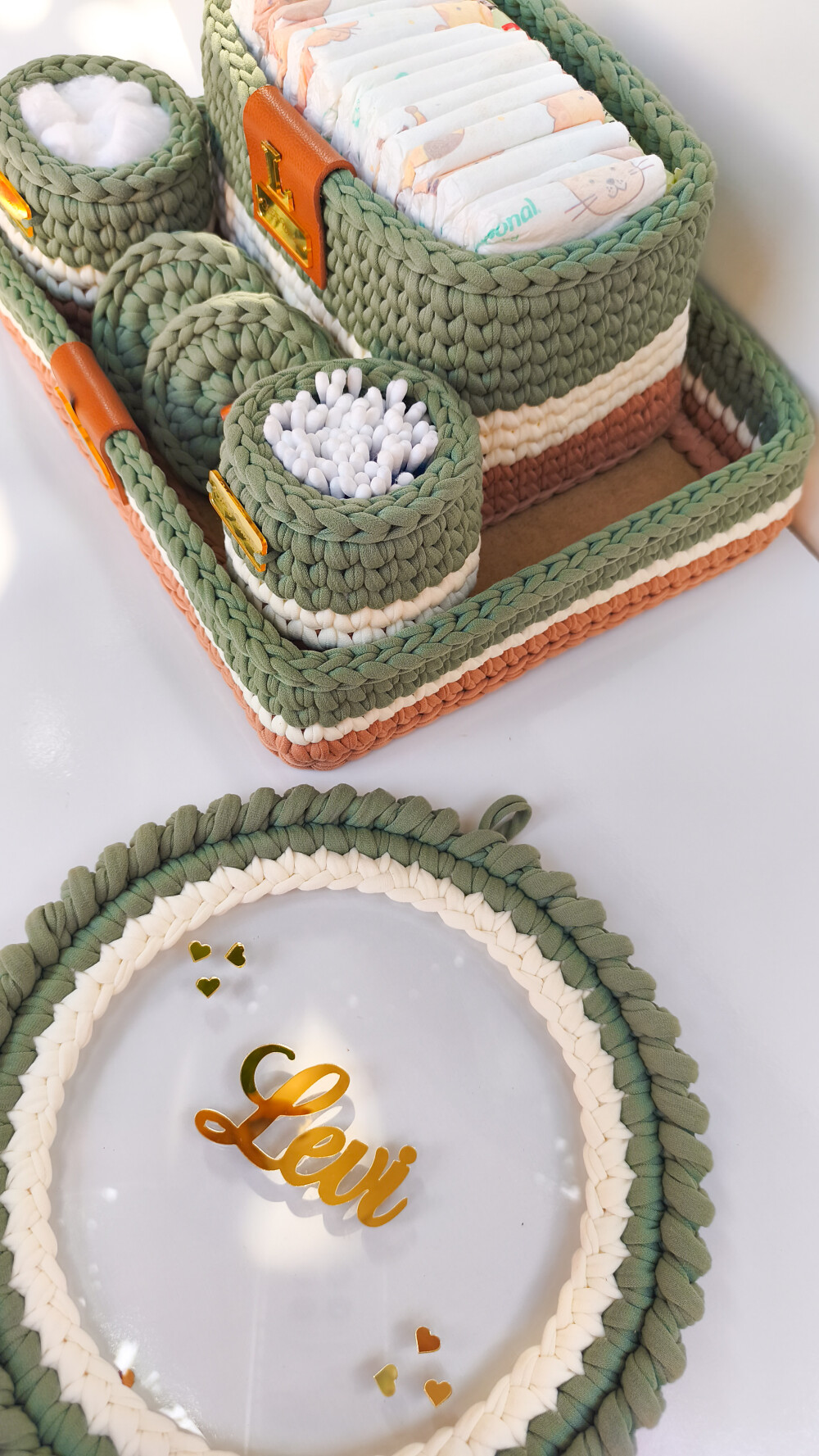 Kit Higiene Personalizado para Bebê em Crochê