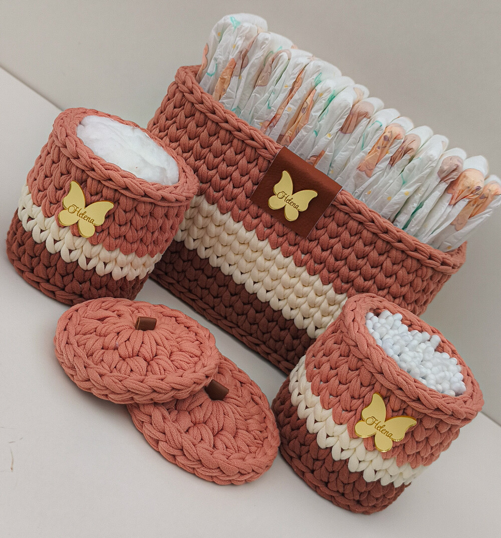 Kit Higiene Personalizado para Bebê em Crochê