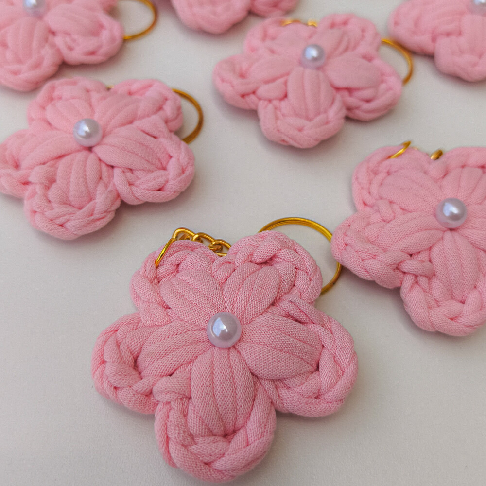 Chaveiro Flor Personalizado em Crochê
