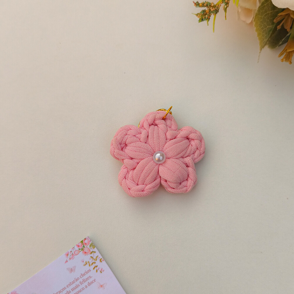 Chaveiro Flor Personalizado em Crochê