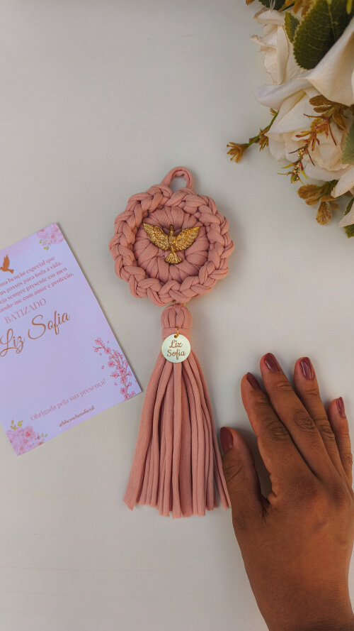 Mandala de Batizado Personalizada em Crochê