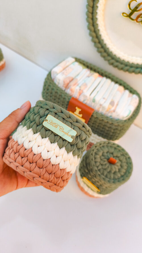 Kit Higiene Personalizado para Bebê em Crochê